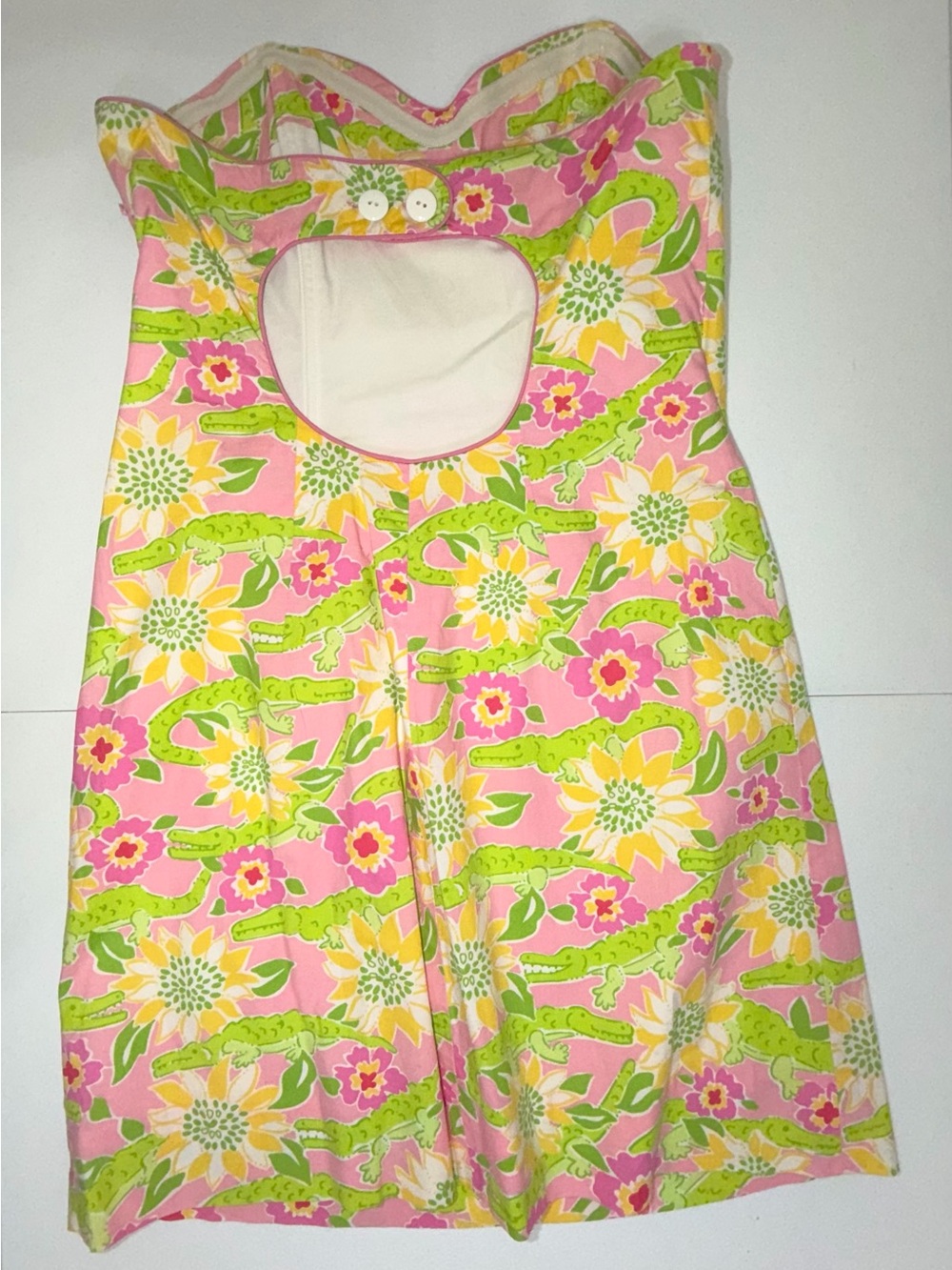 Lilly Pulitzer Vintage Croc Monsieur Strapless Mini Dress Size 6 EUC Alligator - Picture 9 of 12
